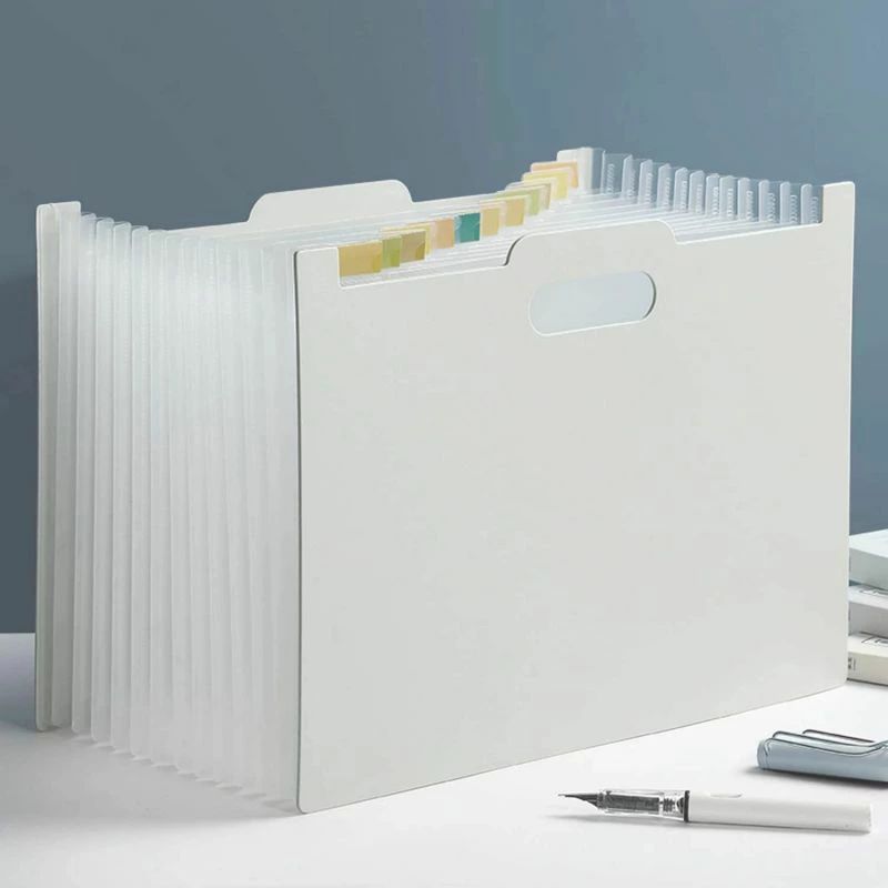 2個セット ドキュメントスタンド ヨコ A4タテ 加厚発泡PP 13ポケット ジャバラファイル 持ち運び 区分けラベル付き アコーディオンファイル 大容量 書類...