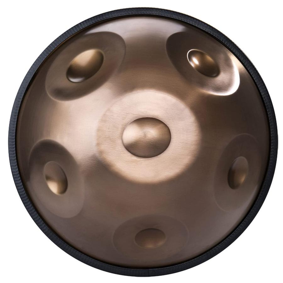 ハンドパンドラム楽器 handpan drum ハンドパンニ短調6ノート Dマイナー ソフト ハンドパンバッグ/ハンドパンマレット2個付き 初心者に適しています (ゴールド)