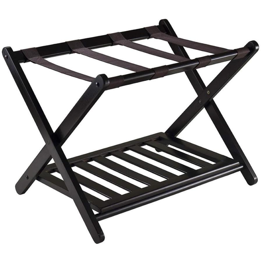 バゲージラック 荷物置き バッゲージラック 靴棚付きブラックラゲッジラック おしゃれ 人气 頑丈な折り..