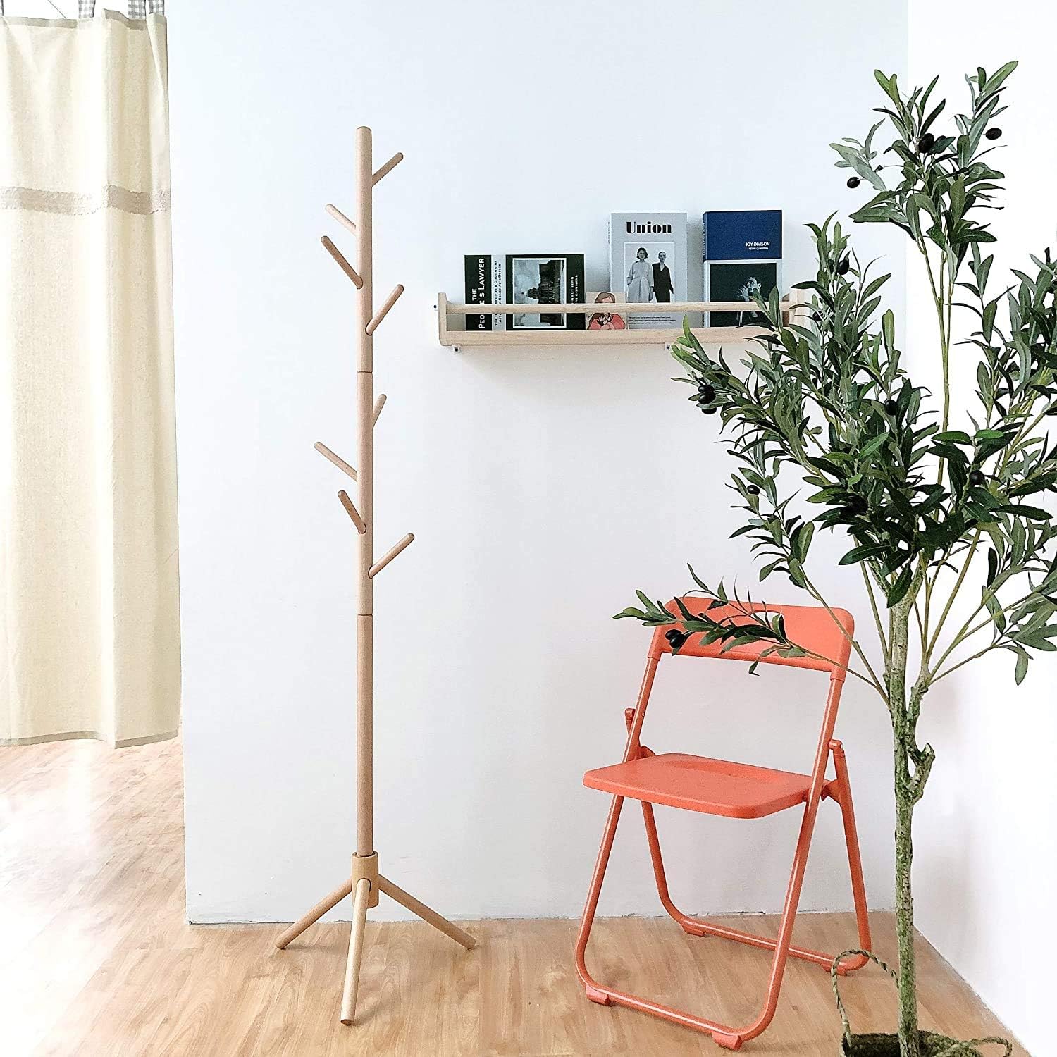 木製 ハンガーラック ポールハンガー おしゃれ 省スペース 天然木 玄関 ブナ コートハンガー シンプル パインハンガー コート 洋服掛け 洗濯物干し かばん掛け 帽子掛けスタンド 枝型設計 組立て簡単 家庭用 部屋干し 洗濯物干 一人暮らし 安定性 頑丈 衣類 玄関収納 全3色