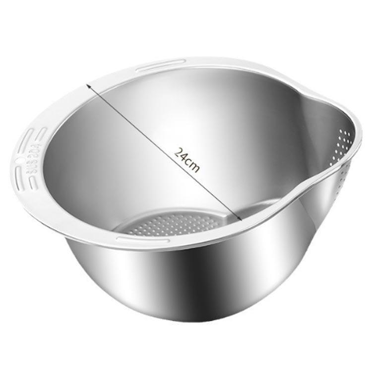 水切りボウル ステンレス 米とぎ 3WAY 水切りボウル 水切り 野菜水切り 湯切り 米研ぎ ラーメン うどん..