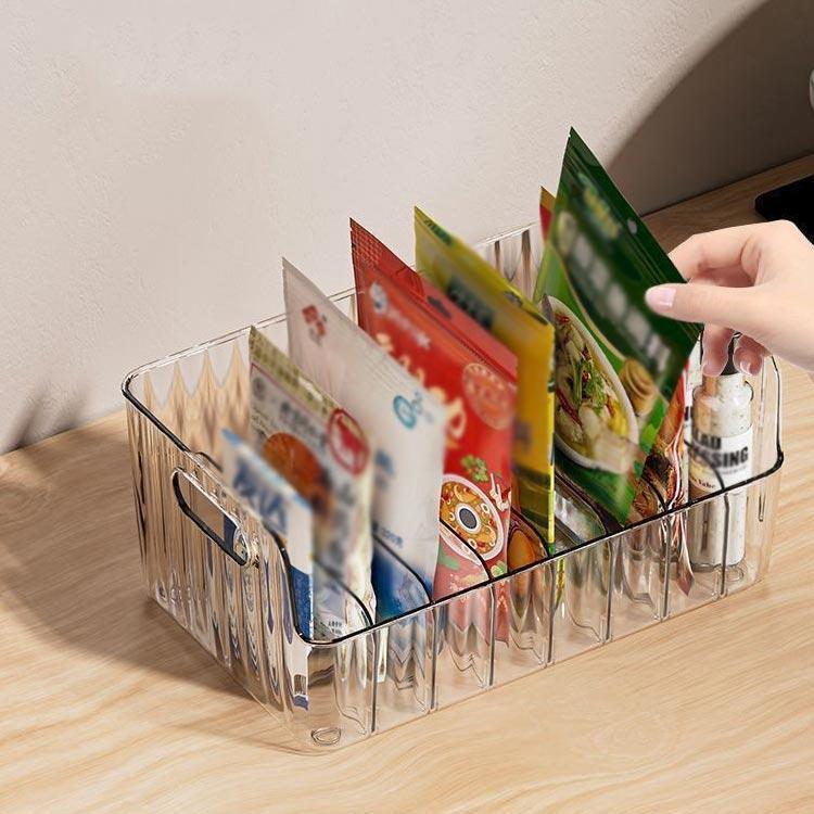 スパイス収納ボックス 仕切り 冷蔵庫収納 キッチンストッカー 整理 トレー 調節可能 収納ケース 透明 ..