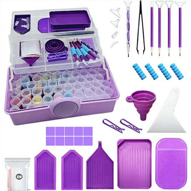 ダイヤモンドアート 作成ツール 展開式 3段収納ボックス 工具入れ アートペンセット 補正ツール ペンヘッド ダイヤモンドアート ビーズアート 修正 ダイヤモンドアート キット ダイヤモンド塗装工具セット ダイヤモンドペインティングペンキット