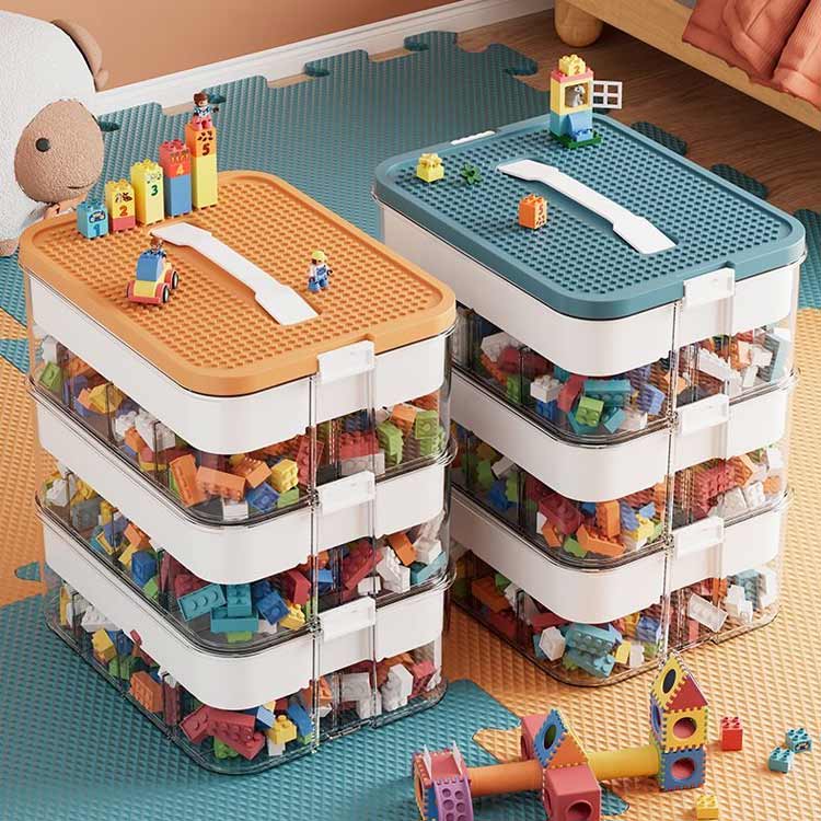 収納ケース 収納ボックス 3段 スタッキング フタ付き プラスチック 整理 収納 ブロック ビーズ パーツケース おもちゃ箱 お片付け 小物入れ 道具箱 手芸用品 プラモデル ビーズ パーツ ブロック
