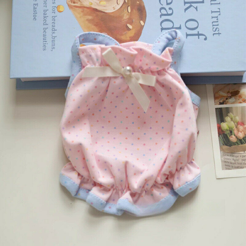 ペット服 犬服 猫服 サスペンダー ワンピース 水玉 蝶結び 春 夏 ドレス 小型犬 中型犬 薄手 通気 快適..