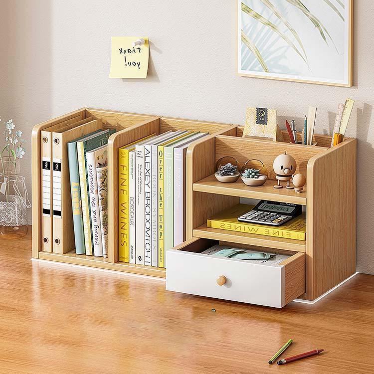 本立て 卓上 本棚 ブックスタンド 引出し付き 本棚 卓上収納 本収納 シェルフ マガジンラック 引出し付 天板付 大容量 机上 収納ラック 引き出し