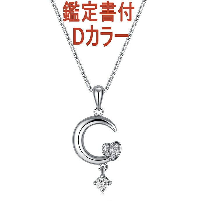 ダイヤモンド ネックレス 0.10ct Dカラー SI2クラス レディース ジュエリー 華奢 ダイヤモン ドペンダント シルバー ネックレス GEM GRADING SYSTEM JAPAN ソーティング (鑑定書) ハート型