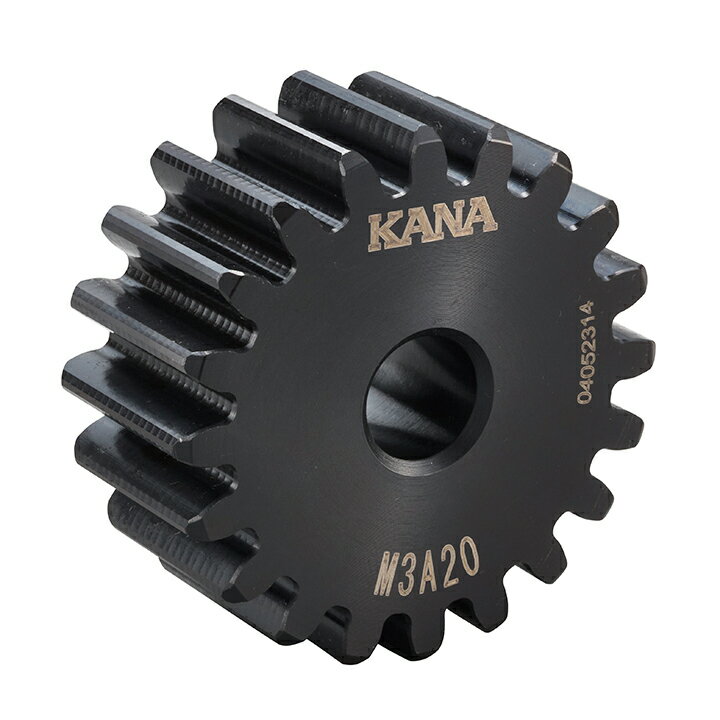 『KANAギヤ』ギヤ（歯車）は、機械内で動力や回転を効率的に伝える重要な部品です。歯が噛み合うことでエネルギーを伝達し、回転速度の調整や方向転換、トルクの増減なども行います。自動車や産業機械など、ものづくり業界で幅広く利用されています。[平歯車(スパーギヤ)]歯筋が直線で軸に対して平行となっている円筒形状の歯車。駆動伝達が大きく、回転の速度を自由に選択することができます。また伝達する回転の向きも変えることができるため、装置の小型化と全体構造の簡素化につながり、幅広い分野で使用されています。平歯車は数ある歯車の種類の中でも最も一般的です。『仕様』●モジュール：3●歯数：80●直径Do：246●基準径Dp：240●穴径d：30●歯幅T：30●形状：S5●質量（Kg）：10.5●等級：JIS N8●歯形：並歯●圧力角：20●材質：機械構造用炭素鋼●歯面硬度KHK194HB以下：HB200以下●表面処理：黒染『KANAギヤ』ギヤ（歯車）は、機械内で動力や回転を効率的に伝える重要な部品です。歯が噛み合うことでエネルギーを伝達し、回転速度の調整や方向転換、トルクの増減なども行います。自動車や産業機械など、ものづくり業界で幅広く利用されています。[平歯車(スパーギヤ)]歯筋が直線で軸に対して平行となっている円筒形状の歯車。駆動伝達が大きく、回転の速度を自由に選択することができます。また伝達する回転の向きも変えることができるため、装置の小型化と全体構造の簡素化につながり、幅広い分野で使用されています。平歯車は数ある歯車の種類の中でも最も一般的です。『仕様』●モジュール：3●歯数：80●直径Do：246●基準径Dp：240●穴径d：30●歯幅T：30●形状：S5●質量（Kg）：10.5●等級：JIS N8●歯形：並歯●圧力角：20●材質：機械構造用炭素鋼●歯面硬度KHK194HB以下：HB200以下●表面処理：黒染