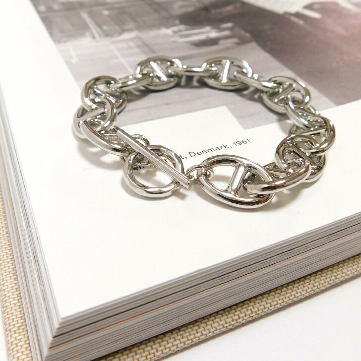 【お買い物マラソン！全商品ポイント5倍！】〔Tigre ティグル〕チェーンブレスレット レディース アクセサリー ユニセックス シルバー 大ぶり　シンプル　オシャレ　カジュアル プレゼントのサムネイル