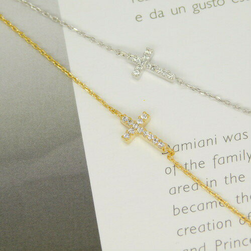 【'25年9月7度目の月間優良ショップ受賞】クロスブレスレット ブレスレット 華奢 シルバー アクセサリー レディース 女性 ストーン ゴールド 大人 可愛い ...