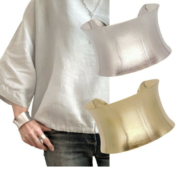 【'25年9月7度目の月間優良ショップ受賞】【ランキング受賞】ワイドバングル A レディース アクセサリー バングル ブレスレット 腕輪 太め 幅広 シルバー ...