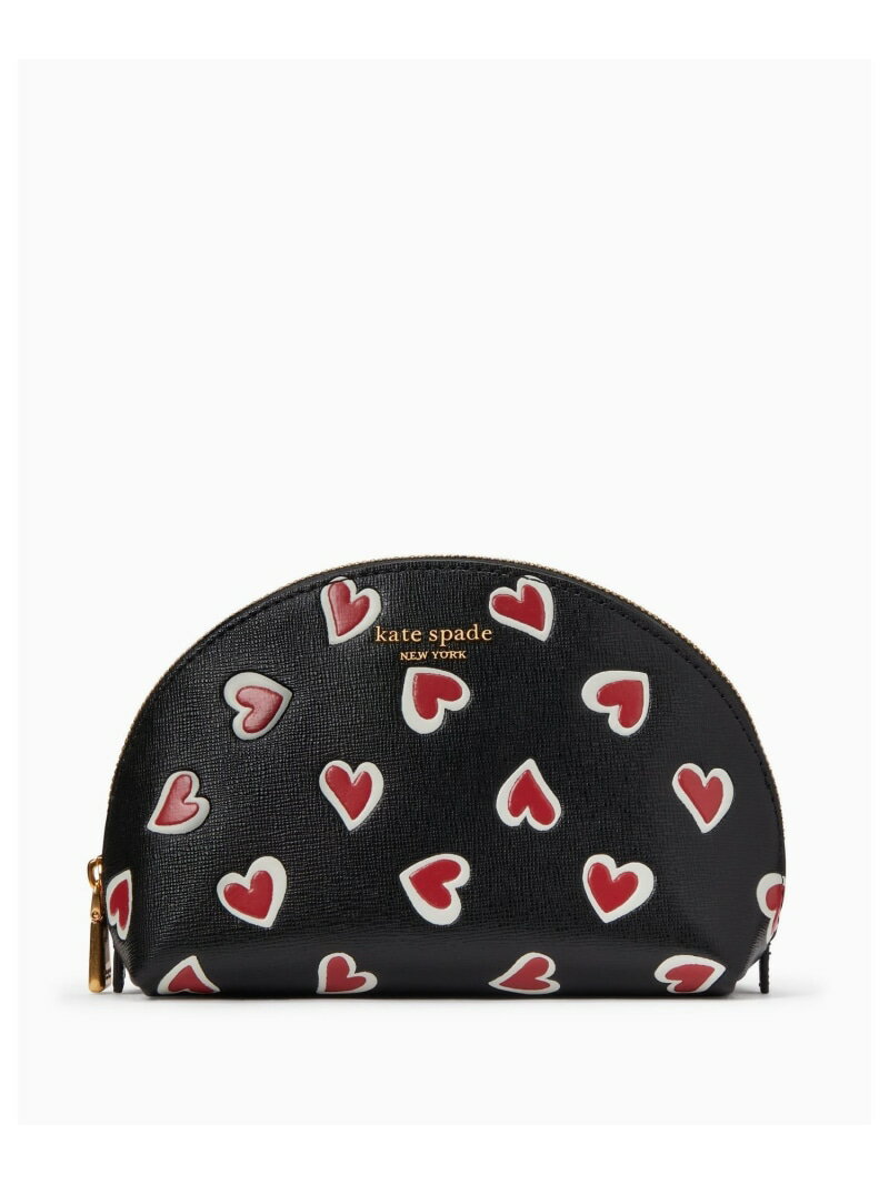 モーガン ステンシル ハート スモール ドーム コスメティック ケース kate spade new york ケイトスペードニューヨーク 財布・ポーチ・ケース ポーチ ブラック【送料無料】[Rakuten Fashion]