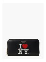 【SALE／65%OFF】アイ ハート NY プリンテッド スムーズ レザー ジップ アラウンド コンチネンタル ウォレット kate spade new york ケイトスペードニューヨーク 財布・ポーチ・ケース 財布 ブラック【RBA_E】【送料無料】[Rakuten Fashion]