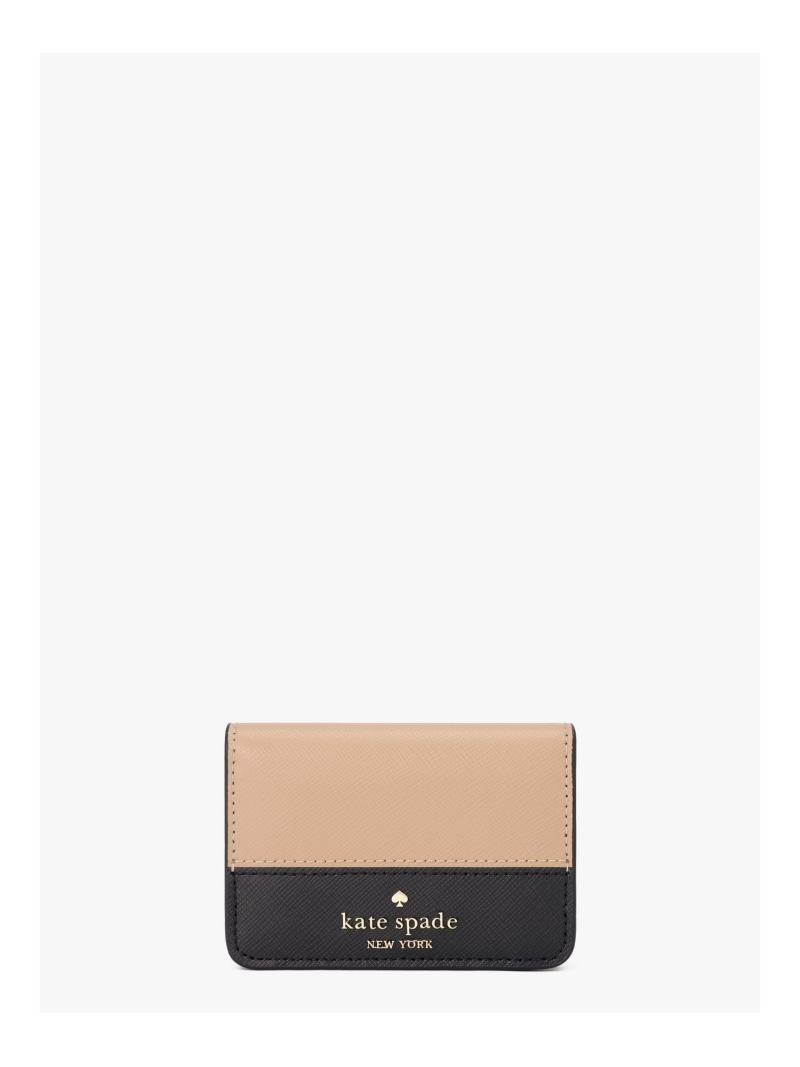 ケイト・スペード ニューヨーク 【SALE／60%OFF】マディソン カラーブロック トップ ジップ カード ホルダー kate spade new york ケイトスペードニューヨーク 財布・ポーチ・ケース 名刺入れ・カードケース ブラウン【RBA_E】【送料無料】[Rakuten Fashion]