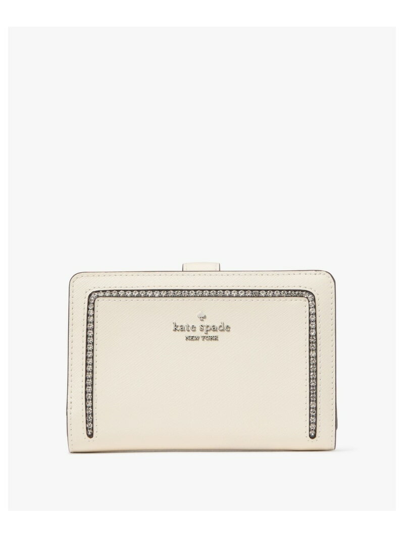 【SALE／60%OFF】マディソン フェイク クリスタル インレイ ミディアム コンパクト バイフォールド ウォレット kate spade new york ケイトスペードニューヨーク 財布・ポーチ・ケース 財布 ホワイト【RBA_E】【送料無料】[Rakuten Fashion]のサムネイル