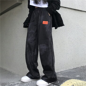 ダイダイ柄 ズボン ボトムス パンツ ゴム ジャージ 黒 ブラック グレー ダンス 衣装 ヒップホップ HIPHOP レディース メンズ ガールズ kpop ストリート 太い 太め ロング ワイド ゆったり 大きい マーブル 絞り タグ オレンジ 動きやすい 大人
