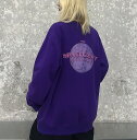 【紫1点即納】バックプリント トレーナー 2色 トップス カットソー スウェット 長袖 ロゴ ダンス 衣装 ヒップホップ HIPHOP レディース メンズ ガー...
