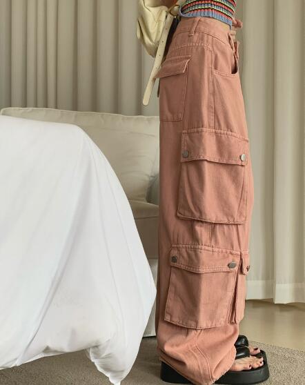 ♪S-XL展開♪3色　カーゴパンツ　パンツ　ズボン　ボトムス　スウェット ロング　ワイド　太い　太め　大きいサイズ　ビッグ　ゆったり　ハイウエスト　ポケット　ダンス　衣装　ヒップホップ　HIPHOP　レディース　メンズ　ガールズ　個性的　奇抜　かっこいい