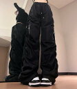 ♪S-XL展開♪カーゴパンツ パンツ ズボン ボトムス ギャザー スウェット ロング ワイド 太い 太め 大きいサイズ ビッグ ゆったり ハイウエスト ポケット...