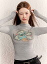 ♪S~L展開♪長袖 トップス カットソー Tシャツ インナー 猫 ネコ 動物 グレー ダンス 衣装 ヒップホップ HIPHOP レディース ガールズ ストリート...