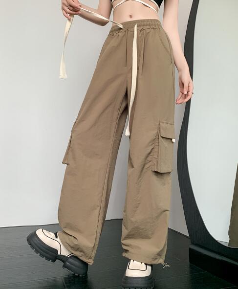 乐天商城 - ♪S-2XL展開♪4色　パンツ　ズボン　ボトムス　カラバリ　裾絞り　スウェット ロング　ワイド　太い　太め　大きいサイズ　ビッグ　ゆったり　ハイウエスト　ポケット　ダンス　衣装　ヒップホップ　HIPHOP　レディース　メンズ　ガールズ　個性的　奇抜