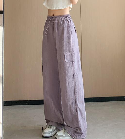 乐天商城 - ♪S-2XL展開♪4色　カーゴパンツ　パンツ　ズボン　ボトムス　裾絞り　スウェット ロング　ワイド　太い　太め　大きいサイズ　ビッグ　ゆったり　ハイウエスト　ポケット　ダンス　衣装　ヒップホップ　HIPHOP　レディース　メンズ　ガールズ　個性的　奇抜