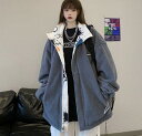 ♪M~2XL展開♪2色 2way リバーシブル アウター ブルゾン ジャケット ジャンパー ダウン ファー 総柄 シンプル 黒 ブラック ブルー 青 もこもこ ふわふわ 防寒 レザー ビッグ 大きいサイズ ヒップホップ HIPHOP レディース メンズ ガールズ 個性的