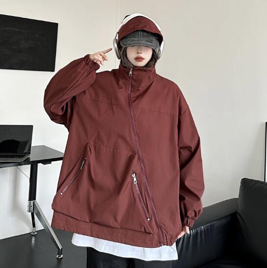 乐天商城 - ♪M~2XL展開♪　3色　ジャンパー　アウター　ジャケット　ウインドブレーカー　BIGポケット　長袖　マウンテンパーカー　大きいサイズ　ビッグ　ゆったり　ジップアップ　ジッパー　カジュアル　ブルゾン　レディース　ストリート　韓国　奇抜　派手