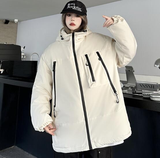 乐天商城 - ♪M~2XL展開♪スタジャン　ベースボールジャケット　韓国系ファッション アウター　ブルゾン　ジャケット　ジャンパー　シンプル　マウンテンパーカー　黒　ブラック 防寒　　厚手　ビッグ　大きいサイズ　ヒップホップ　HIPHOP　レディース　メンズ　ガールズ