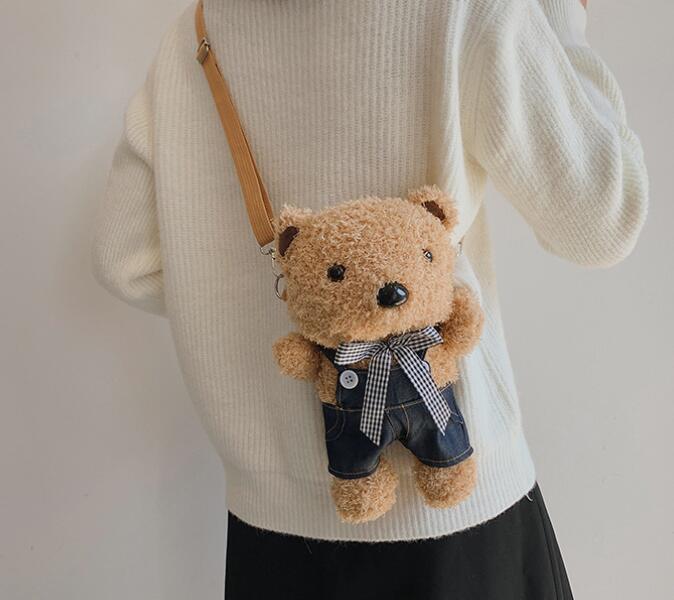 樂天商城 - もこもこポシェット　ベア　くま　 ショルダー バッグ キッズ ミニバッグ ミニポーチ 女の子 子供用 こども用 子ども用 斜めがけバッグ プチプラ ふわふわ プレゼント可愛い 人気