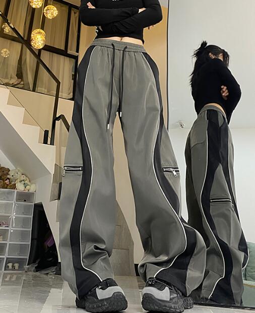 カーゴパンツ ズボン ボトムス パンツ ゴム ロング ワイド 太い 太め 大きいサイズ ビッグ ゆったり ゴム ハイウエスト シンプル ポケット ジョガーパンツ ジャージ ダンス 衣装 ヒップホップ HIPHOP レディース メンズ ガールズ 個性的 奇抜