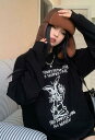 レトロ 長袖 トップス カットソー トレーナー 長め ゆったり プリント ダンス 衣装 ヒップホップ HIPHOP レディース ガールズ ストリート 韓国 おしゃれ 奇抜 派手 大人 かわいい