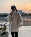 2way リバーシブル アウター ブルゾン ジャケット ジャンパー ボア シンプル もこもこ ふわふわ 防寒 レザー ビッグ 大きいサイズ ヒップホップ HIP...