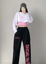 「2点セット Tシャツ&タンクトップ」長袖 ショート丈 短い 短め へそ出し セクシー ロゴ ダンス 衣装 ヒップホップ HIPHOP レディース ガールズ ストリート スケーター 韓国 おしゃれ 奇抜 派手 部活 イベント 文化祭 ダンス衣装 送料無料