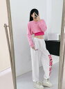 「2点セット Tシャツ&タンクトップ」長袖 ショート丈 短い 短め へそ出し セクシー ロゴ ダンス 衣装 ヒップホップ HIPHOP レディース ガールズ ストリート スケーター 韓国 おしゃれ 奇抜 派手 部活 イベント 文化祭 ダンス衣装 送料無料
