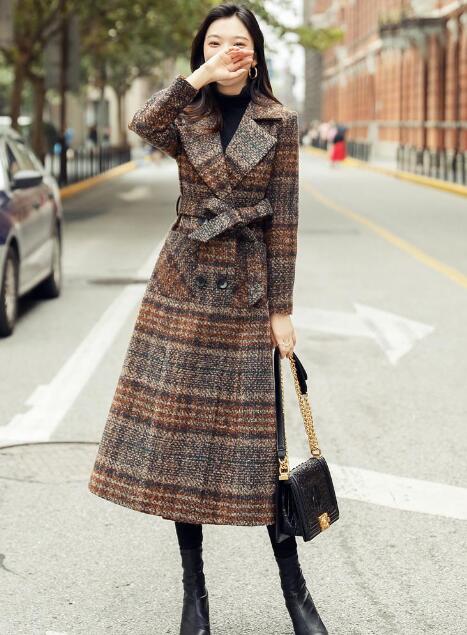 楽天市場】コートチェック柄 ベルト付きの通販