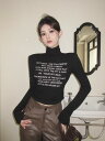 3色 トップス カットソー インナー タートルネック ハイネック 肩パッド 裏起毛 長袖 シンプル 大人 tシャツ レディース ガールズ ストリート 秋冬 ...