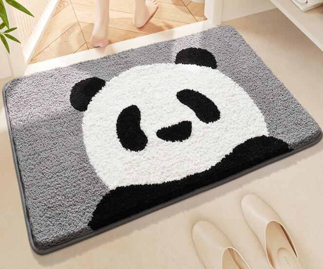 40cm×60cm　パンダちゃん　かわいい　萌え　バスマット　足ふきマット　おしゃれ　韓国　雑貨　インテリア　マット　速乾　お風呂 北欧　絨毯　かわいい　洗える　室内　タオル地　柔らかい　滑り止め　吸水　シンプル　ロゴ　デザイン