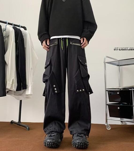 乐天商城 - カーゴパンツ　ズボン　ボトムス　パンツ　ゴム　ロング　ワイド　太い　太め　大きいサイズ　ビッグ　ゆったり　ハイウエスト　シンプル　ポケット　絞り　ジョガーパンツ　ジャージ　ダンス　衣装　ヒップホップ　HIPHOP　レディース　メンズ　ガールズ 衣装 ダンス