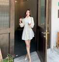 ワンピース 結婚式 着痩せ おしゃれ ワンピ 膝丈 長袖 大人 スタイル 上品 韓国 結婚式 二次会 パーティー 発表会 お呼ばれ同窓会 謝恩会 女子会 披露宴
