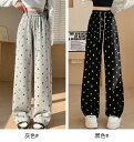 スウェットパンツ ズボン ジャージ ロングパンツ ストレッチ カジュアルパンツ 大きいサイズ 総柄 部屋着 普通着 ウエストゴム レディース ガールズ|詳細画像