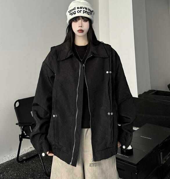 ♪M-2XL展開♪2色 ベースボールジャケット スタジャン スカジャン アウター ジャケット ブルゾン ジャンパー ヒップホップ HIPHOP 韓国 おしゃれ 大きいサイズ ビッグ ゆったり ストリート スケーター レディース メンズ 奇抜 派手