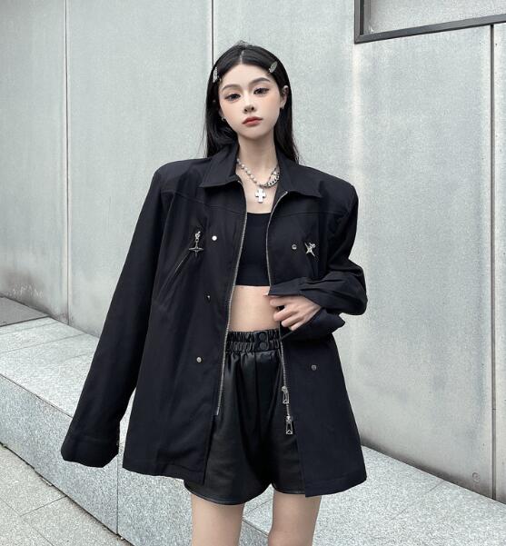 モード系　長袖　トップス　シャツ　ブラウス　 ビッグシルエット ゆめかわいい 奇抜 派手 ダンス 衣装 ヒップホップ コスチューム　 大きいサイズ 個性的 服 原宿系　オーバーサイズ レディース　ガールズ　 きれいめ(4.0)