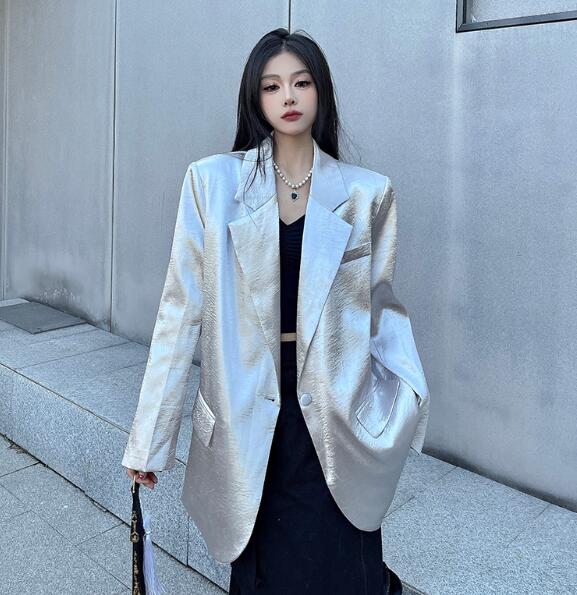 乐天商城 - モード系　長袖　 ビッグシルエット ゆめかわいい 奇抜 派手 ジャケット アウター ダンス 衣装 ヒップホップ コスチューム 韓国ファッション 大きいサイズ 個性的 服 原宿系　オーバーサイズ レディース　ガールズ　 きれいめ