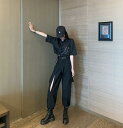 ブラウス シャツ 切り替え 体型カバー 無地 ユニセックス 男女兼用 原宿系ファッション 韓国風ダンス 衣装 ヒップホップ HIPHOP 個性 奇抜 かわいい ...