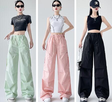 乐天商城 - カーゴパンツ　パンツ　ズボン　ボトムス　スウェット ロング　ワイド　太い　太め　大きいサイズ　ジャージ 　ゆったり　ダンス　衣装 ダンス イベント文化祭　 コスチューム 韓国ファッション HIPHOP ヒップホップ 　レディース　ガールズ　 個性的