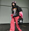 ♪S~3XL展開♪プリント バックプリント Tシャツ 半袖 トップス カットソー ロゴ 大きいサイズ ビッグ ダンス 衣装 ヒップホップ HIPHOP レディ...