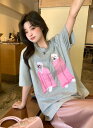 アメリカン 動物 犬 トップス カットソー Tシャツ ゆったり シンプル ダンス 衣装 ヒップホップ HIPHOP レディース ガールズ ストリート 個性的 奇...