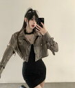 ♪S~L展開♪ベルト トップス ジャケット アウター 薄手 長袖 短い 短め 前開き 大きいサイズ ダンス 衣装 ヒップホップ HIPHOP レディース ガー...