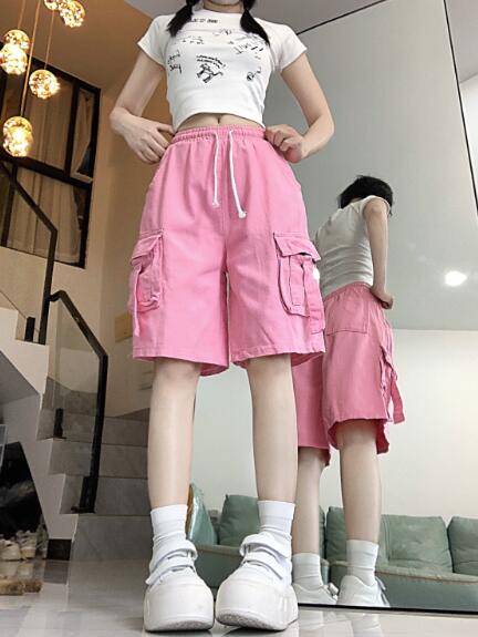 ♪S~XL展開♪カーゴパンツ デニム ジーパン パンツ ズボン ボトムス ショートパンツ ショーパン 膝上 ダンス 衣装 ヒップホップ HIPHOP レディース ガールズ ストリート 奇抜 派手 個性的